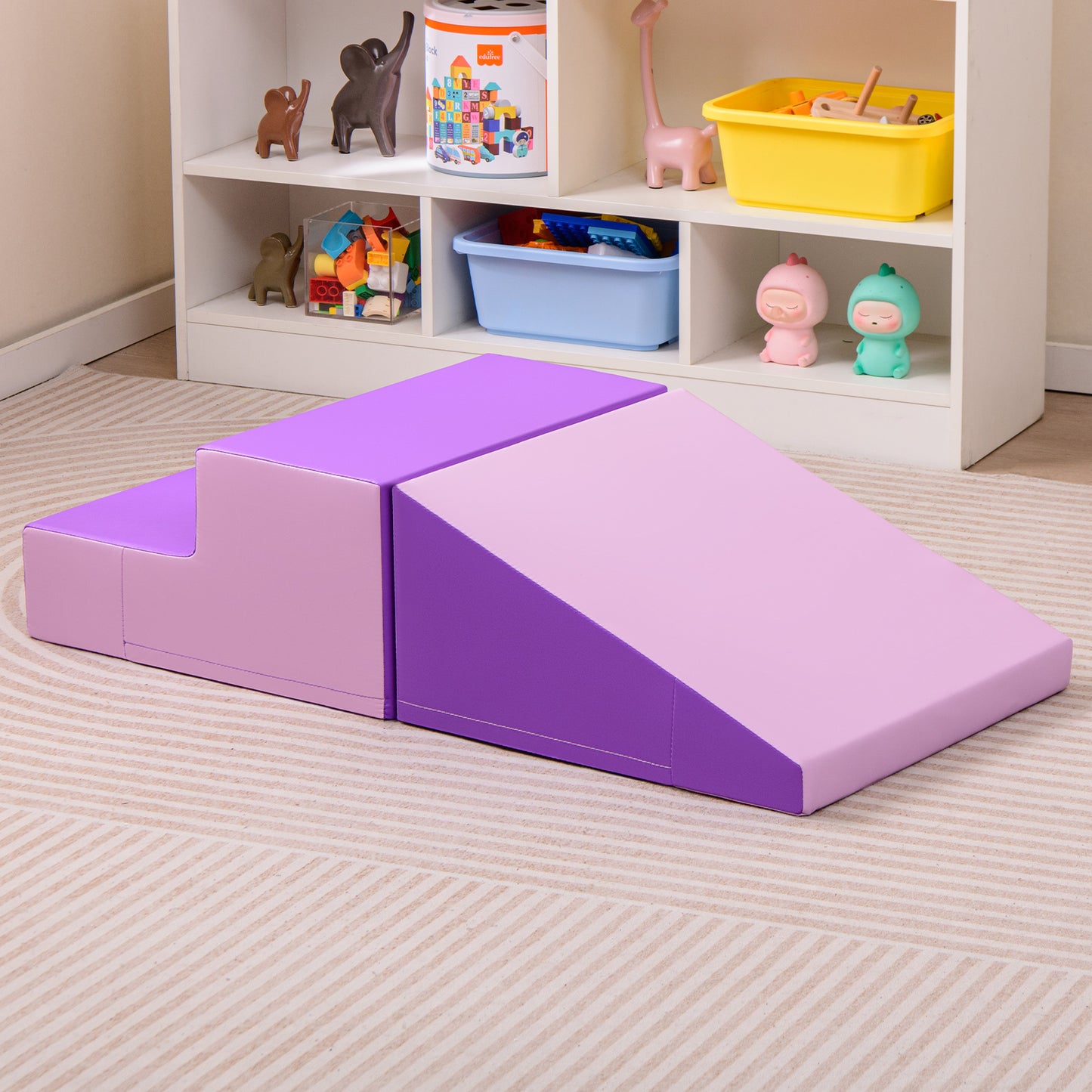 2 Piece Soft Foam Block Play Set | Climb Slide Crawl | Purple