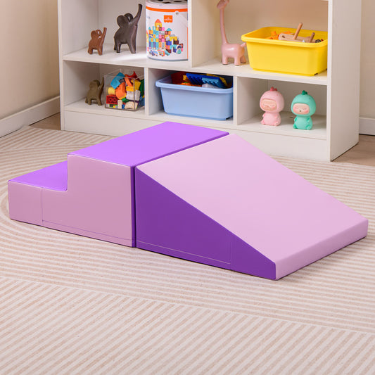 2 Piece Soft Foam Block Play Set | Climb Slide Crawl | Purple