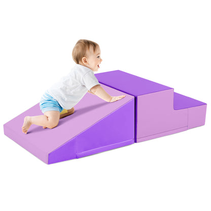 2 Piece Soft Foam Block Play Set | Climb Slide Crawl | Purple