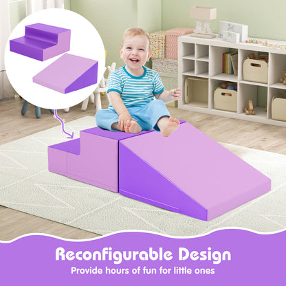 2 Piece Soft Foam Block Play Set | Climb Slide Crawl | Purple