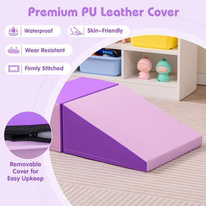 2 Piece Soft Foam Block Play Set | Climb Slide Crawl | Purple