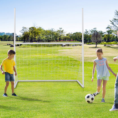 2 in 1 White Football & Soccer Goal Set | Heavy-Duty PE Net