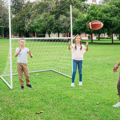 2 in 1 White Football & Soccer Goal Set | Heavy-Duty PE Net