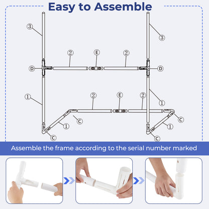 2 in 1 White Football & Soccer Goal Set | Heavy-Duty PE Net