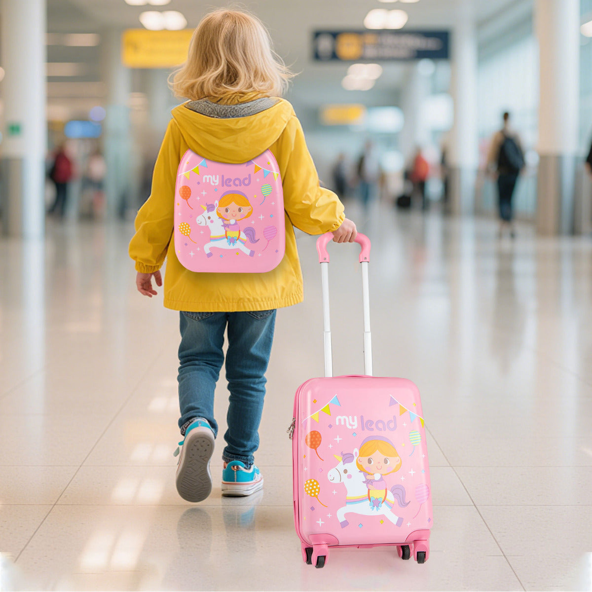 2 Pieces Kids Luggage Set with Backpack and Suitcase