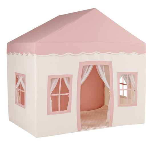 3-4 Kids Large Play Tent House with 2 Opening Doors Star Lights-Pink