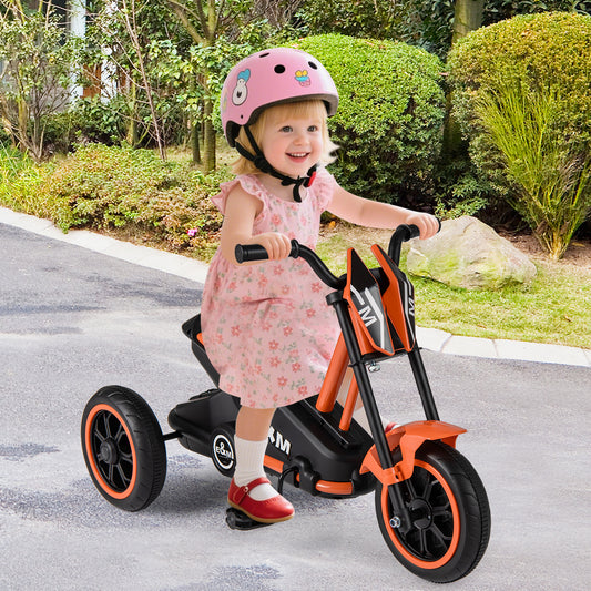 Costway 3-Wheel Kids Tricycle with Foot Pedals and Steering Handlebars-Orange