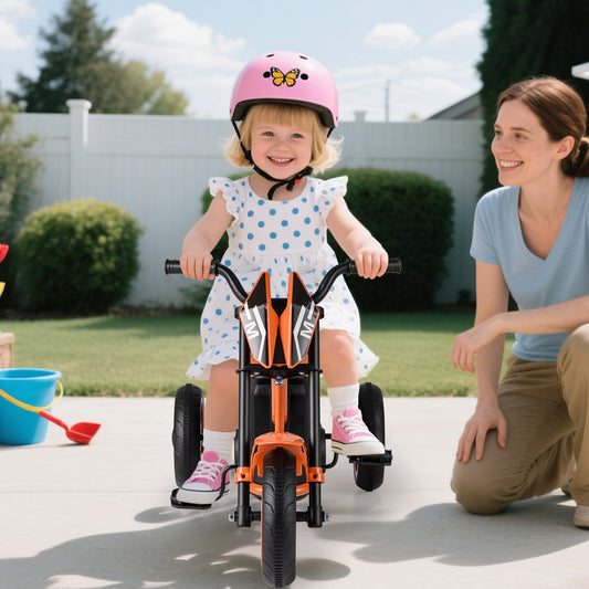 Orange 3-Wheel Kids Tricycle | Non-Slip Pedals & Handlebars