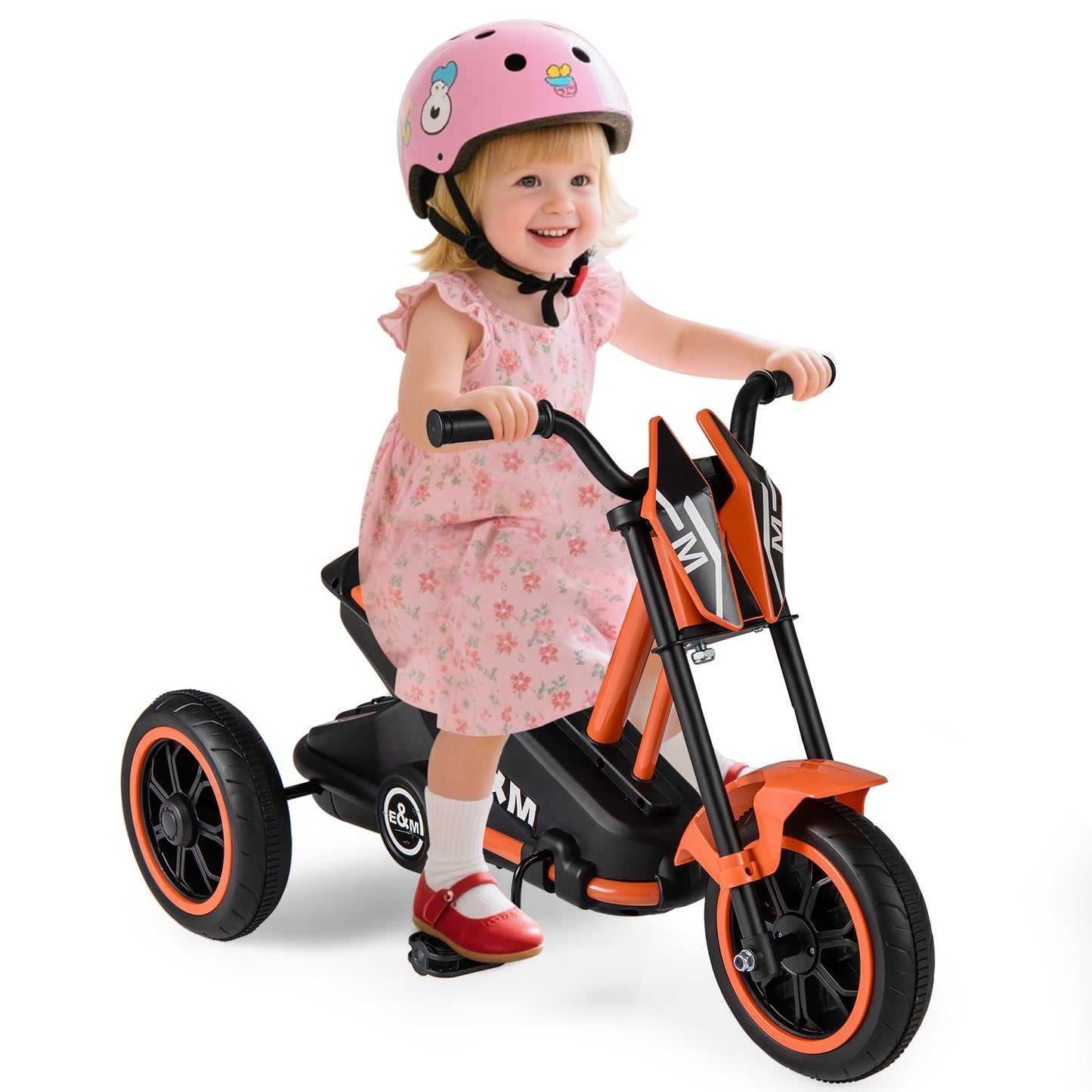 Orange 3-Wheel Kids Tricycle | Non-Slip Pedals & Handlebars