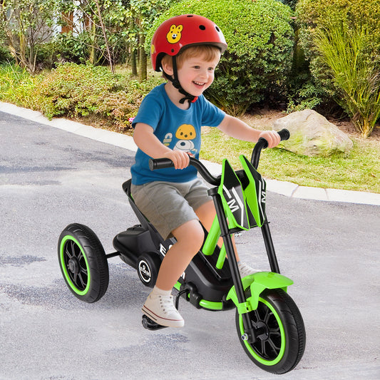 Costway 3-Wheel Kids Tricycle with Foot Pedals and Steering Handlebars-Green
