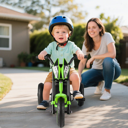Green 3-Wheel Kids Tricycle | Non-Slip Pedals & Handlebars