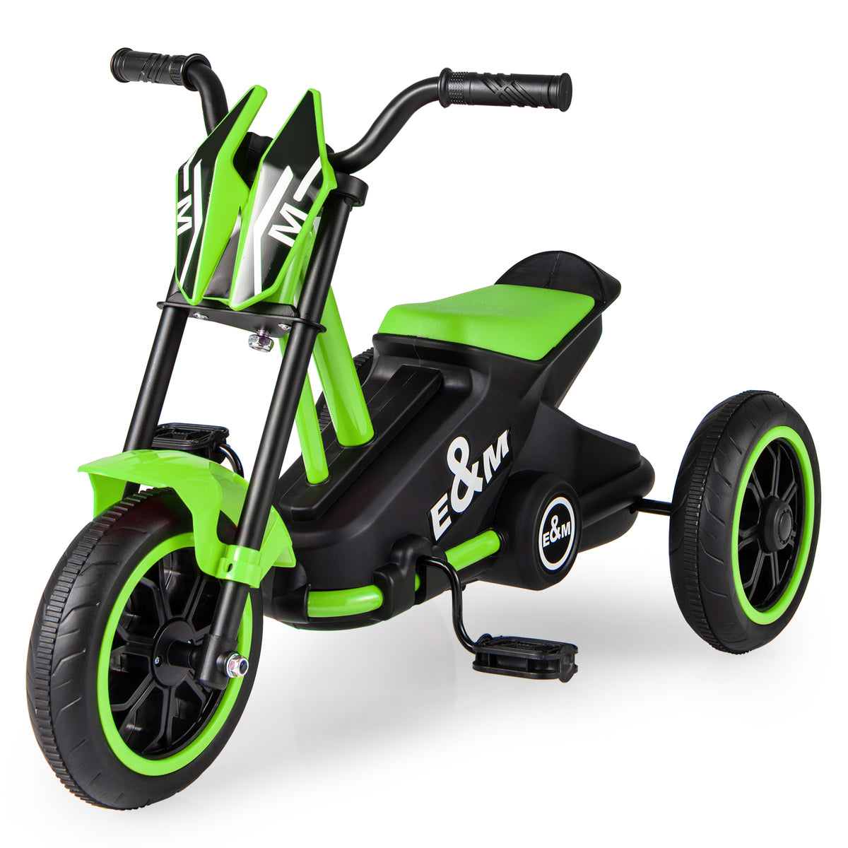 Green 3-Wheel Kids Tricycle | Non-Slip Pedals & Handlebars