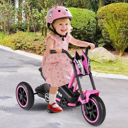 Costway 3-Wheel Kids Tricycle with Foot Pedals and Steering Handlebars-Pink