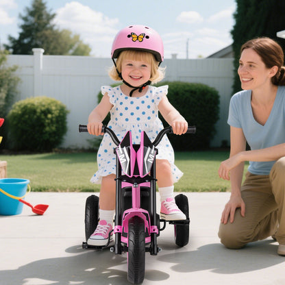 Pink Kids Tricycle | 3 Wheels Non-Slip Pedals Stable Wide Base