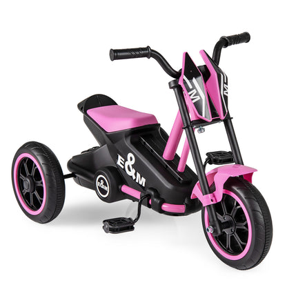 Pink Kids Tricycle | 3 Wheels Non-Slip Pedals Stable Wide Base