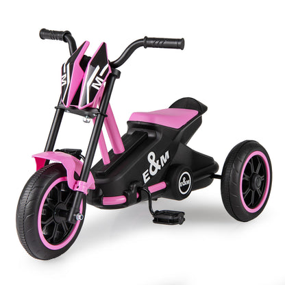 Pink Kids Tricycle | 3 Wheels Non-Slip Pedals Stable Wide Base