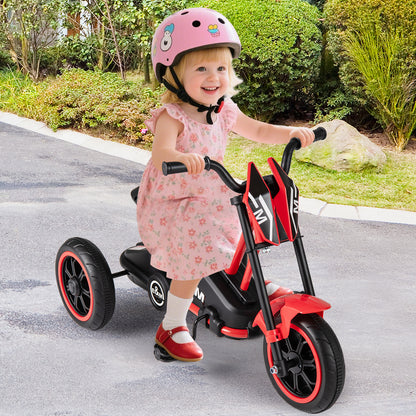 Costway 3-Wheel Kids Tricycle with Foot Pedals and Steering Handlebars-Red