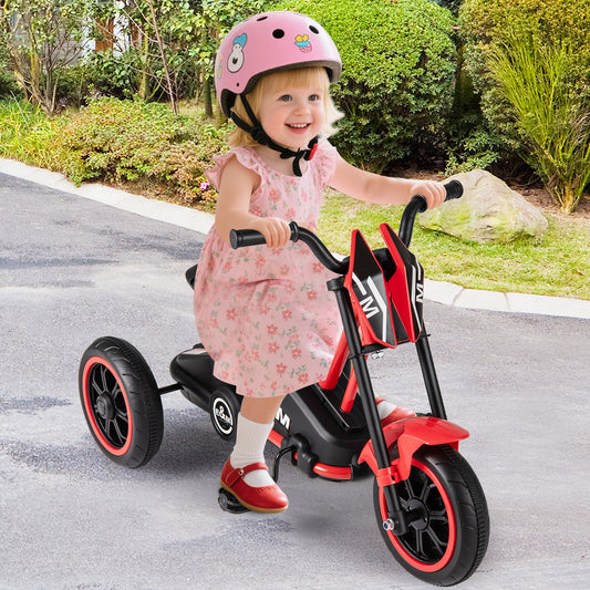 Costway 3-Wheel Kids Tricycle with Foot Pedals and Steering Handlebars-Red