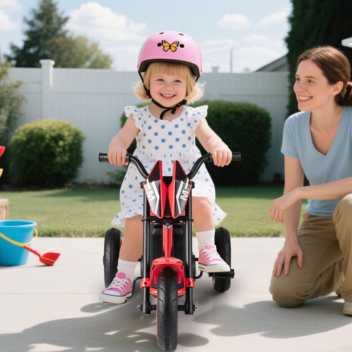 Red 3 Wheel Kids Tricycle | Non-Slip Pedals & Handlebars