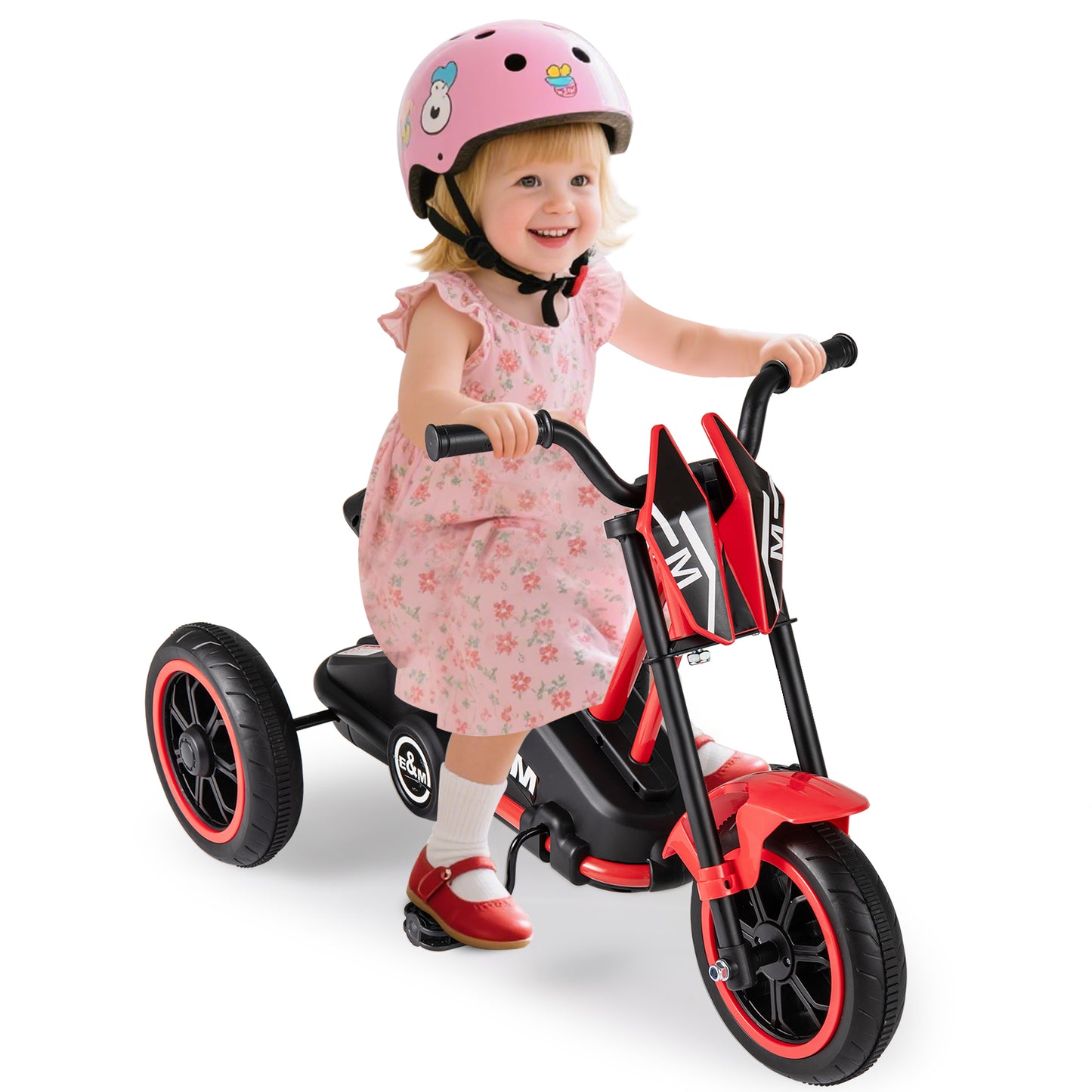 Red 3 Wheel Kids Tricycle | Non-Slip Pedals & Handlebars