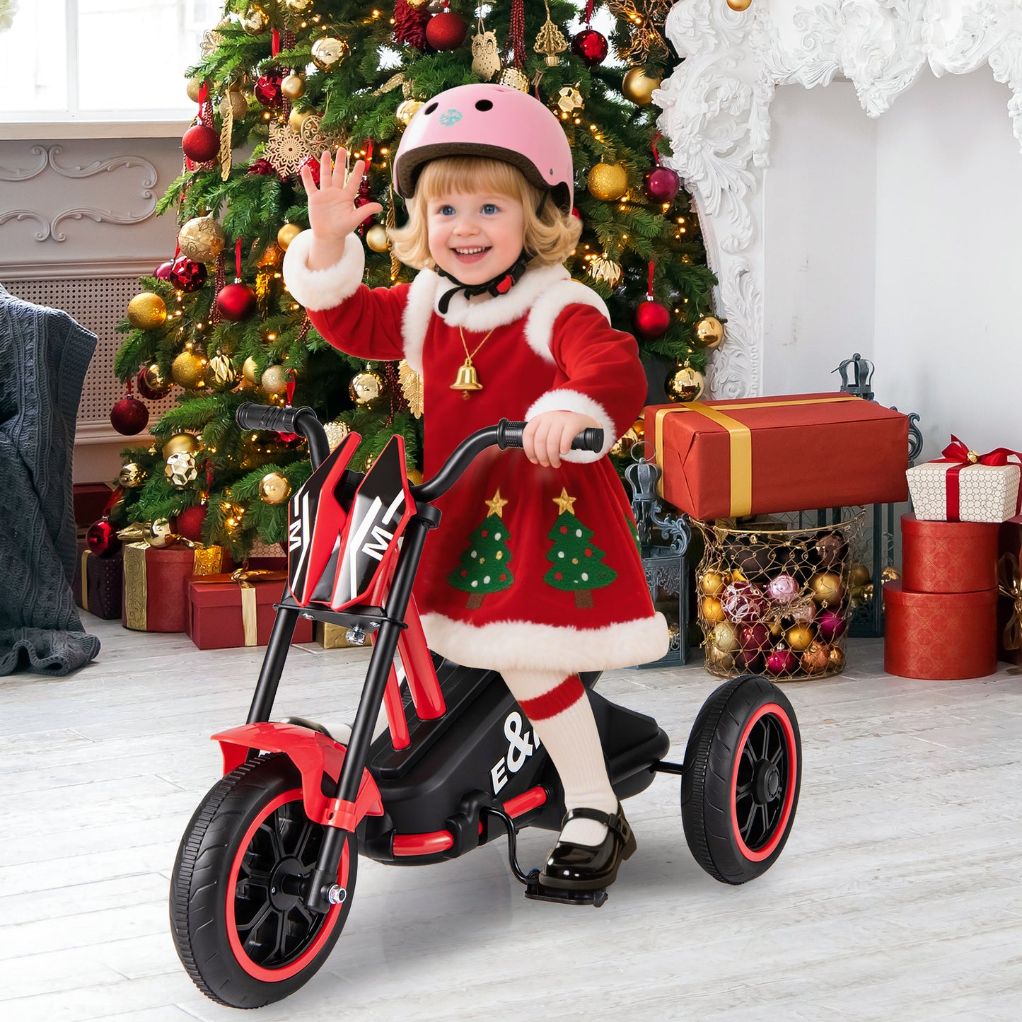Red 3 Wheel Kids Tricycle | Non-Slip Pedals & Handlebars