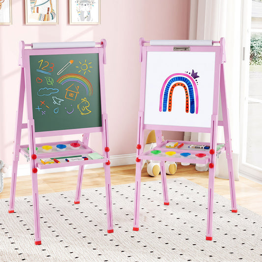 Pink 3-in-1 Kids Art Easel | Adjustable Height & Double Sided