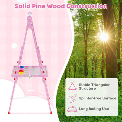 Pink 3-in-1 Kids Art Easel | Adjustable Height & Double Sided