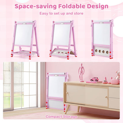 Pink 3-in-1 Kids Art Easel | Adjustable Height & Double Sided