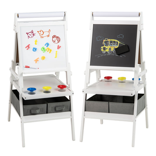 3 In 1 Kids Double Sided Easel | Magnetic Chalkboard White
