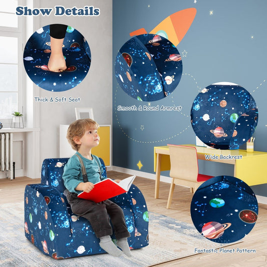 Blue Planet kids 3-in-1 convertible sofa chair - versatile, comfy, and fun for homes.