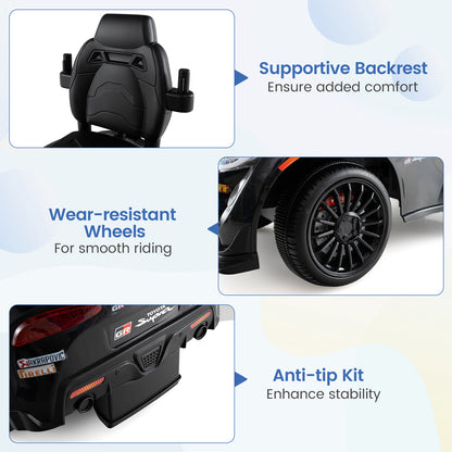 Black 3-in-1 Toddler Push Car | Ride-On Walker with Music