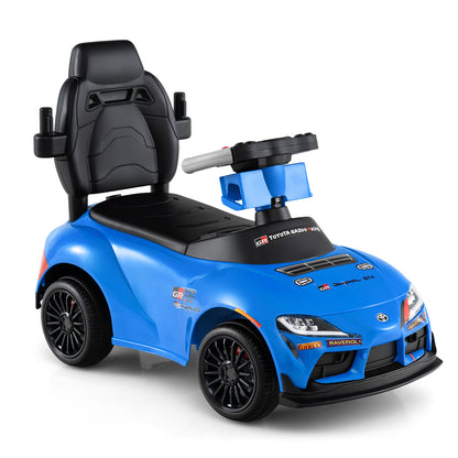 Blue 3-in-1 Toddler Push Car | Ride-On Walker with Music