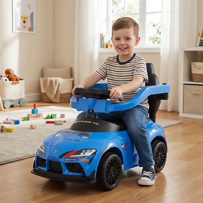 Blue 3-in-1 Toddler Push Car | Ride-On Walker with Music