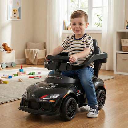 Black 3-in-1 Toddler Push Car | Ride-On Walker with Music