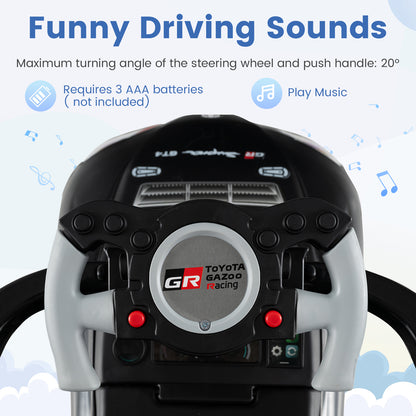 Black 3-in-1 Toddler Push Car | Ride-On Walker with Music