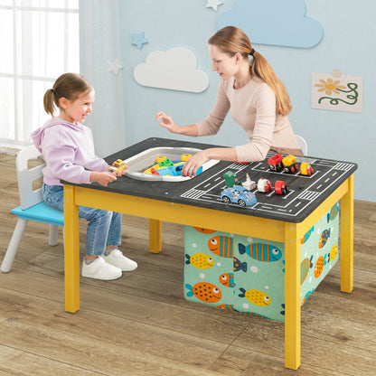 Kids dual-purpose sand and water table with storage compartments for endless playtime fun.