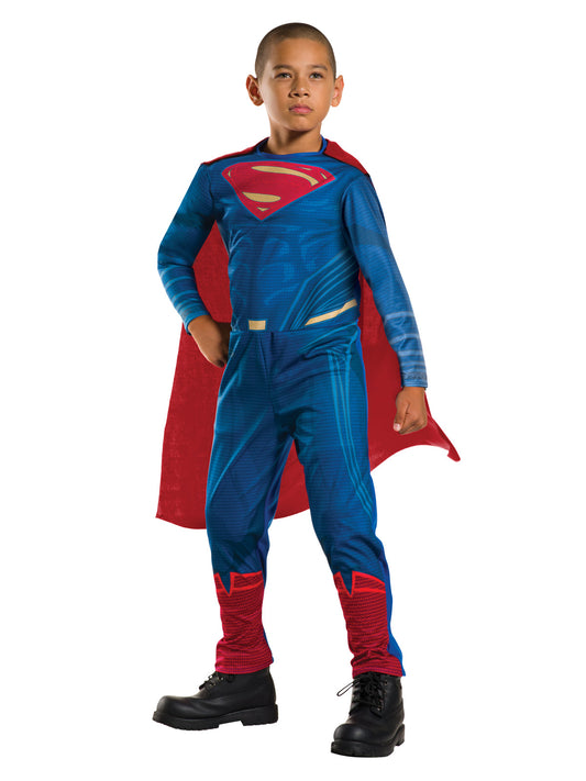 Superman Justice League kids costume - DC Comics jumpsuit with cape for imaginative play.