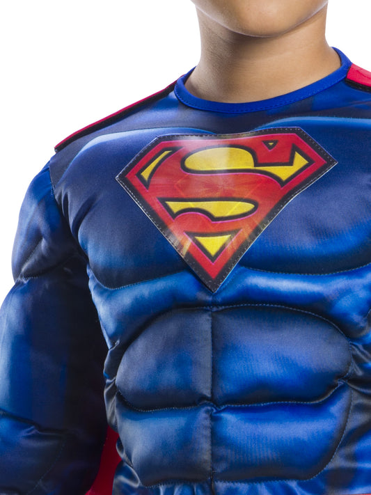 Superman kids costume with lenticular design - Official DC Comics attire for fun playtime.