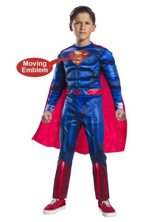 Superman Deluxe Lenticular Kids Costume - Official DC Comics Design for imaginative play at home.