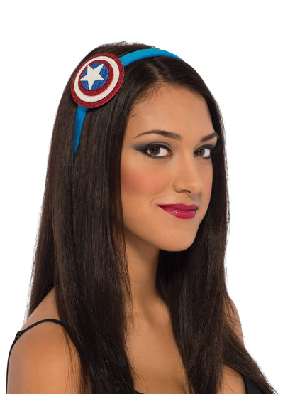 Captain America Shield Headband for kids, official Marvel merchandise, ideal for pretend play at home.