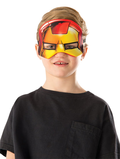 Iron Man plush sleep mask for kids featuring Marvel superhero design for bedtime comfort.