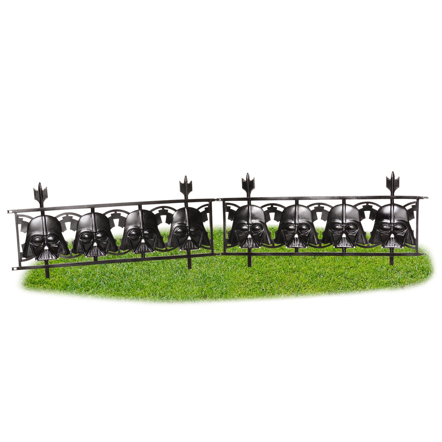 Darth Vader Halloween decor set for kids home, featuring 2-piece fence decoration.