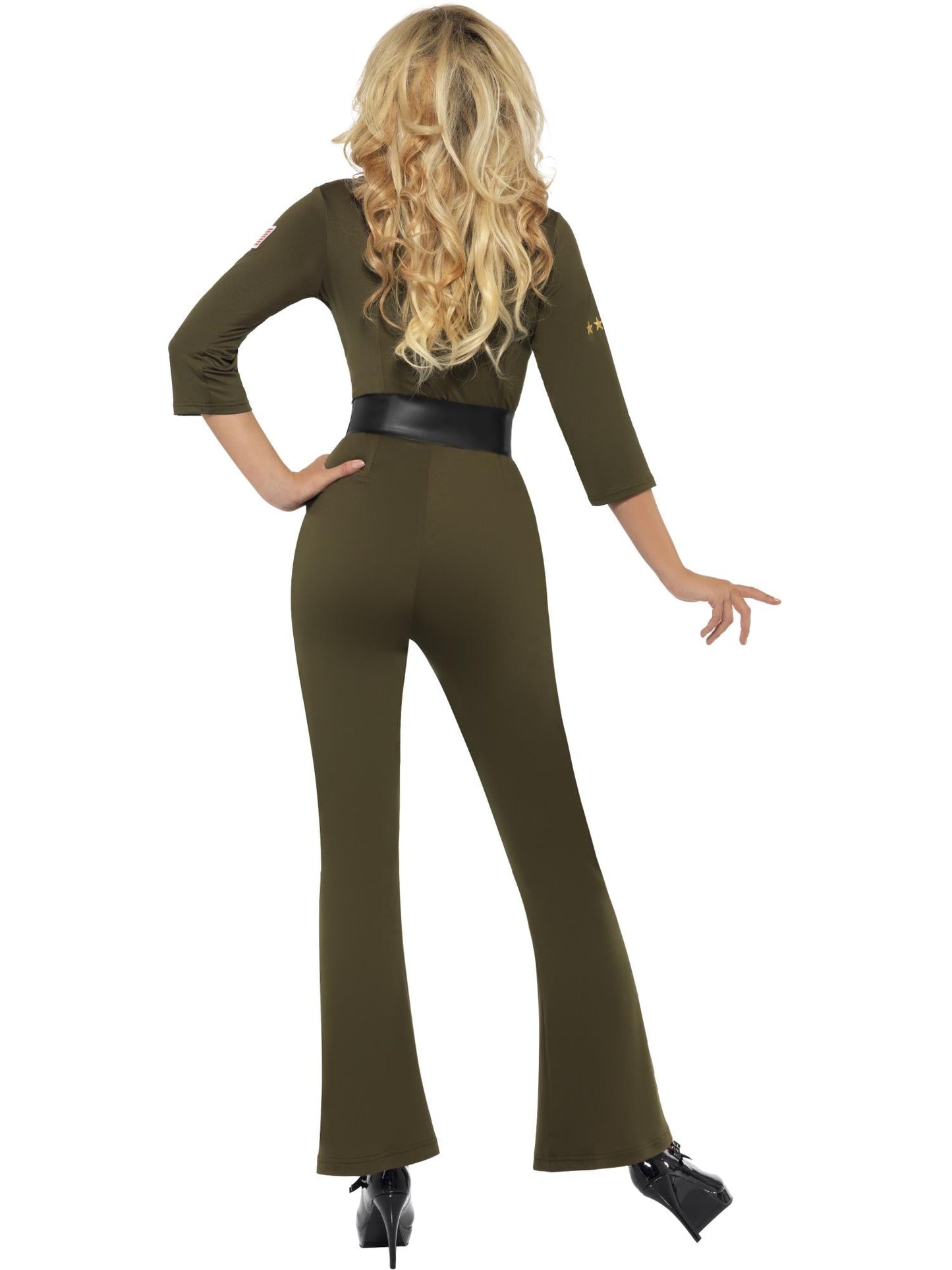 Top Gun Green Aviator Bodysuit Costume | Women's Flight Suit