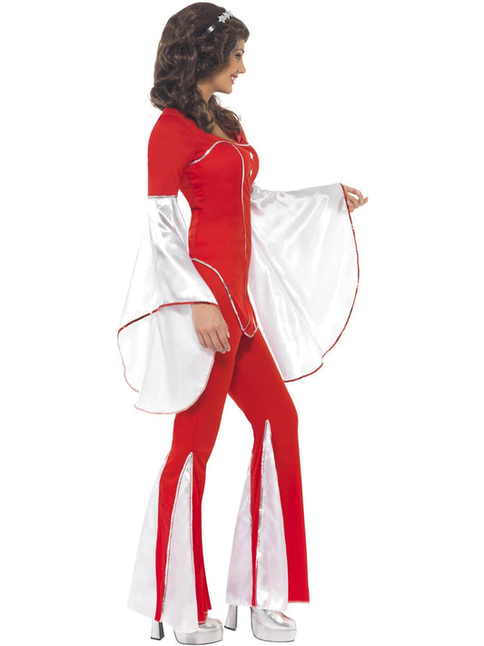 Super Trooper Red & Silver 70s Disco Womens Costume | Dance