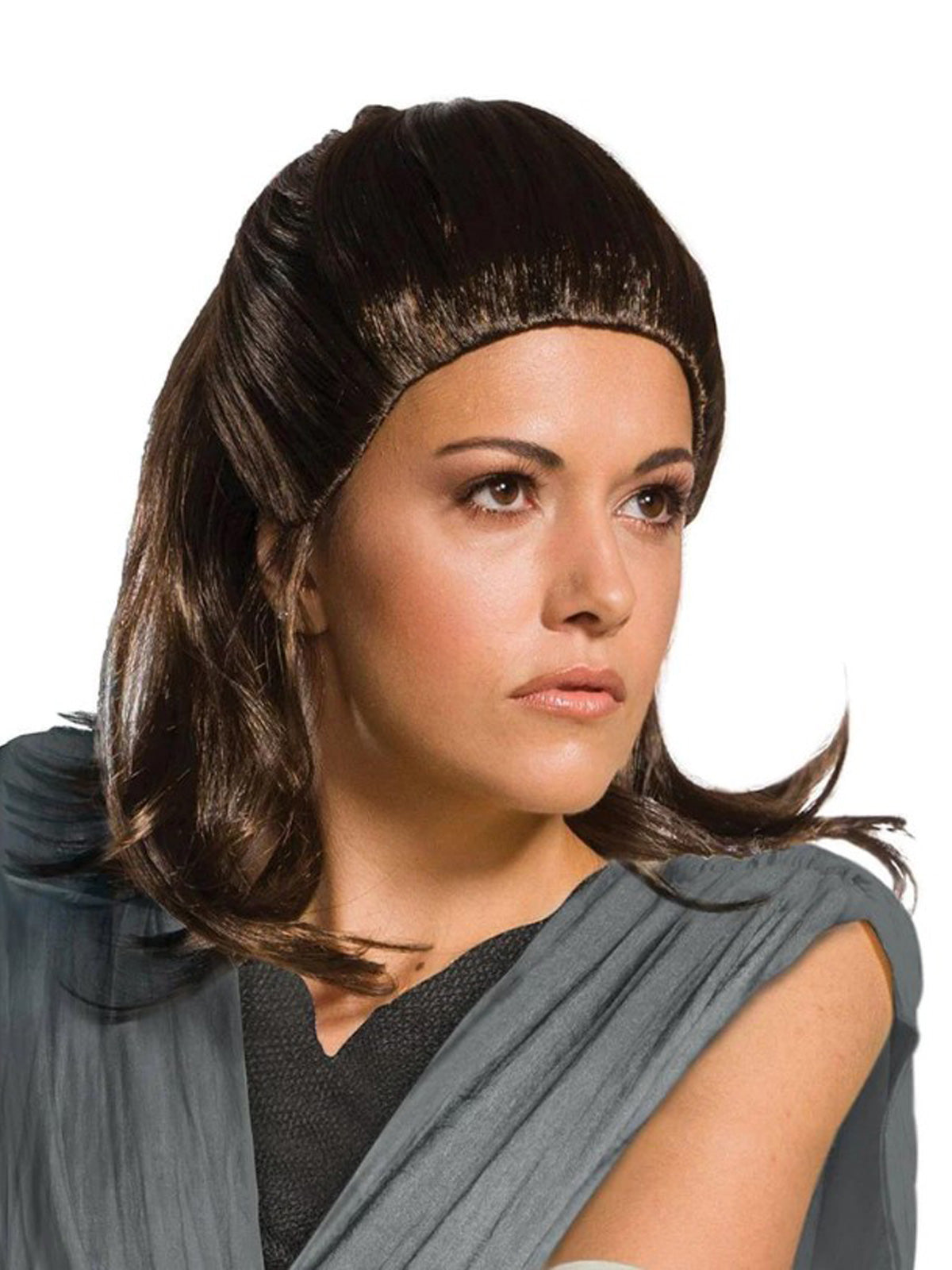 Rey Star Wars wig in brown, perfect for kids costume play and dress-up fun.
