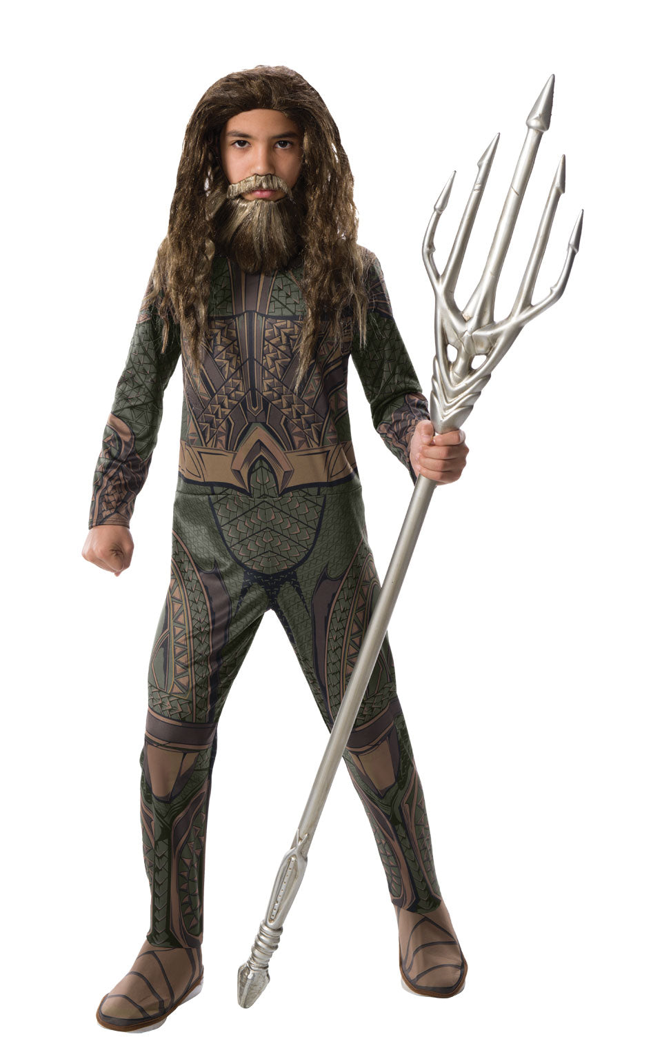 Kids Aquaman beard & wig set for imaginative play | DC Comics licensed costume accessory