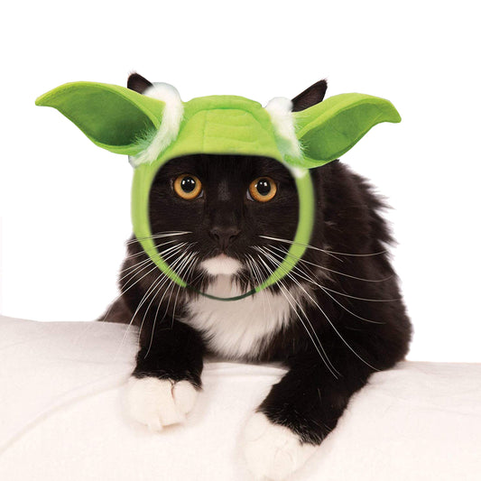 Yoda ears headband for cats, official Star Wars pet costume, perfect for playful kids.