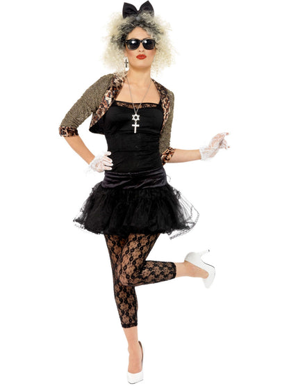 80s Wild Child Costume for Adults | Black Tutu & Lace Outfit