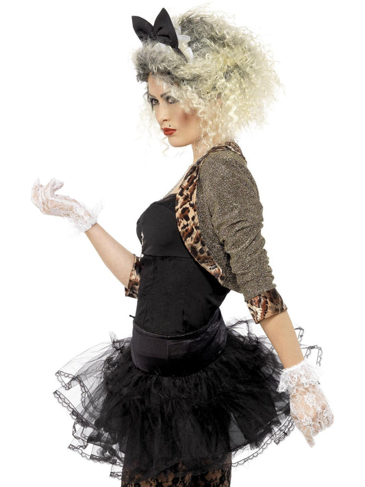 80s Wild Child Costume for Adults | Black Tutu & Lace Outfit