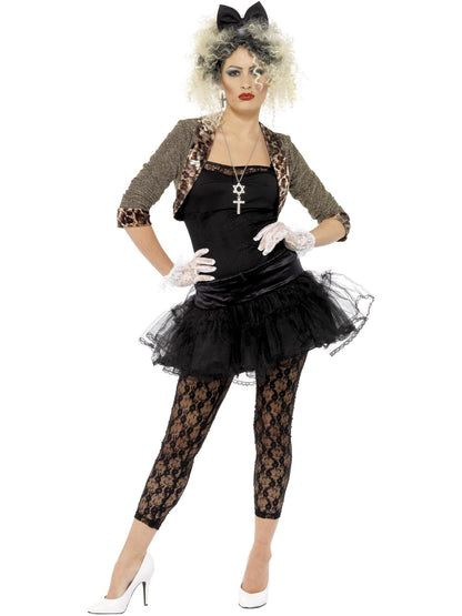 80s Wild Child Costume for Adults | Black Tutu & Lace Outfit